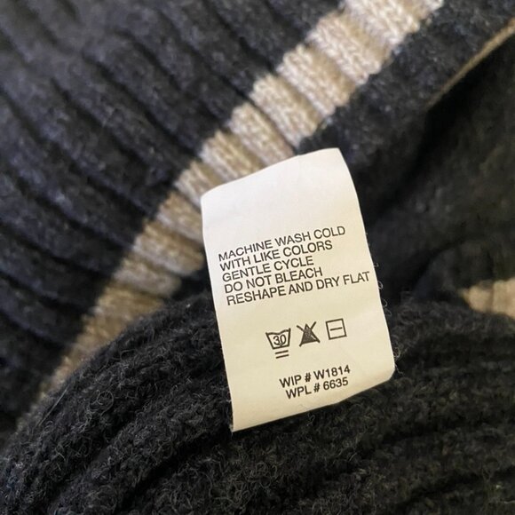 Woolrich Chunky Knit Sweater Men's XL Lambswool Full Zip Charcoal Gray Winter - Picture 12 of 12